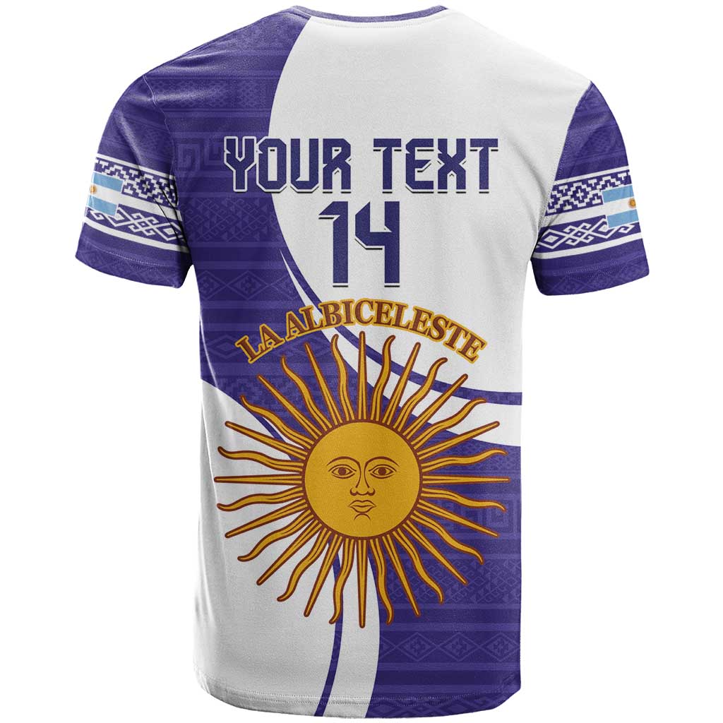 Custom Argentina Football T-Shirt Vamos La Albiceleste - Purple Version Graphic Tee