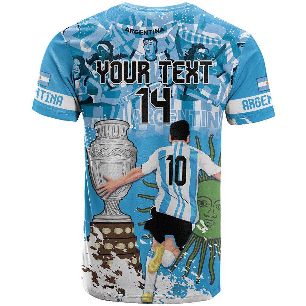 Custom Argentina Football 2024 T-Shirt Vamos La Seleccion We Are The Champions Graphic Tee