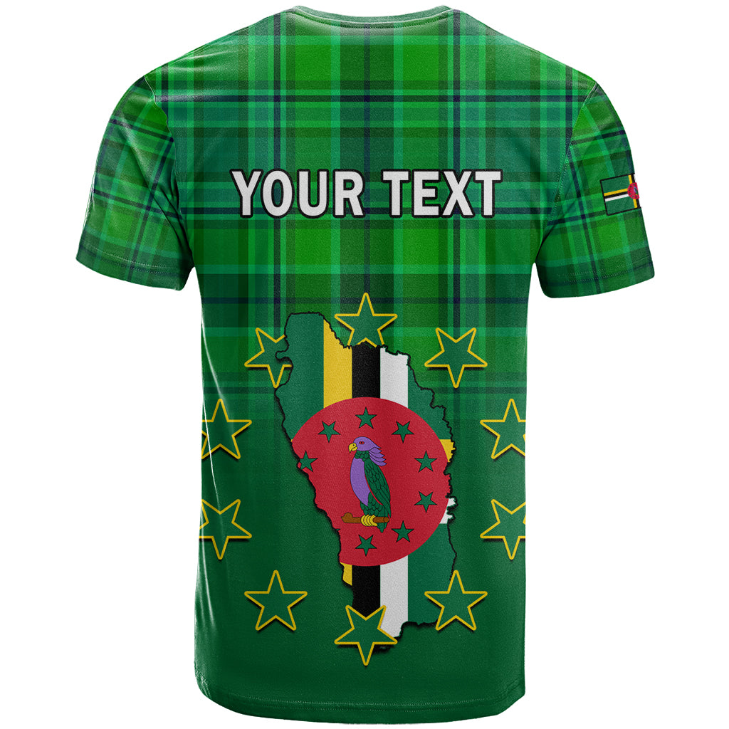 Personalised Dominica Independence Day T-Shirt Dominik Sisserou Parrot With Madras Pattern Graphic Tee