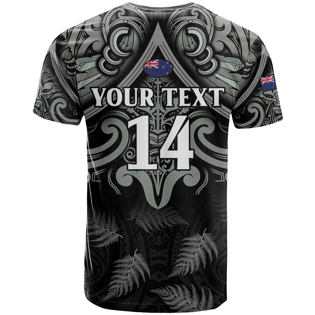 Custom New Zealand Silver Fern Rugby T-Shirt All Black Since 1892 Aotearoa Moko Maori Graphic Tee