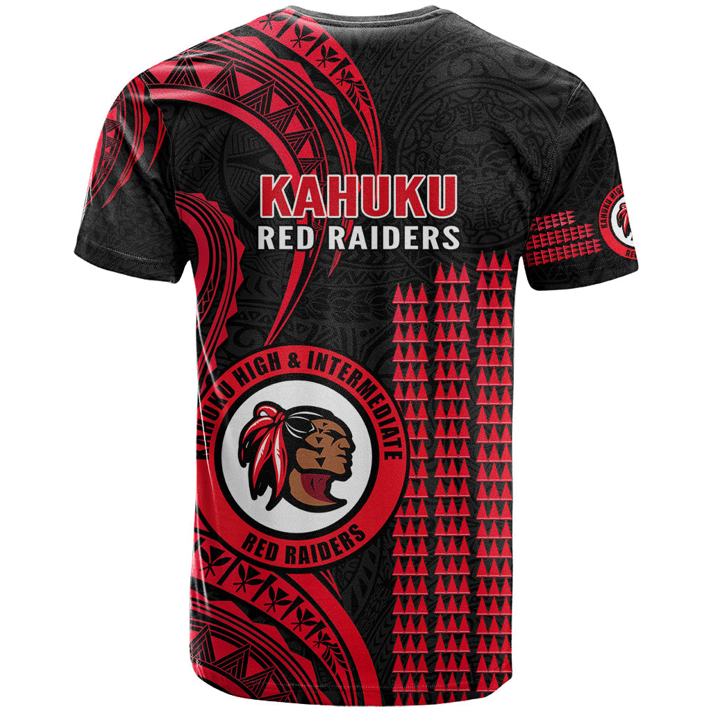 Hawaii Kahuku High And Intermediate School T-Shirt Red Raiders Kakau Pattern Graphic Tee