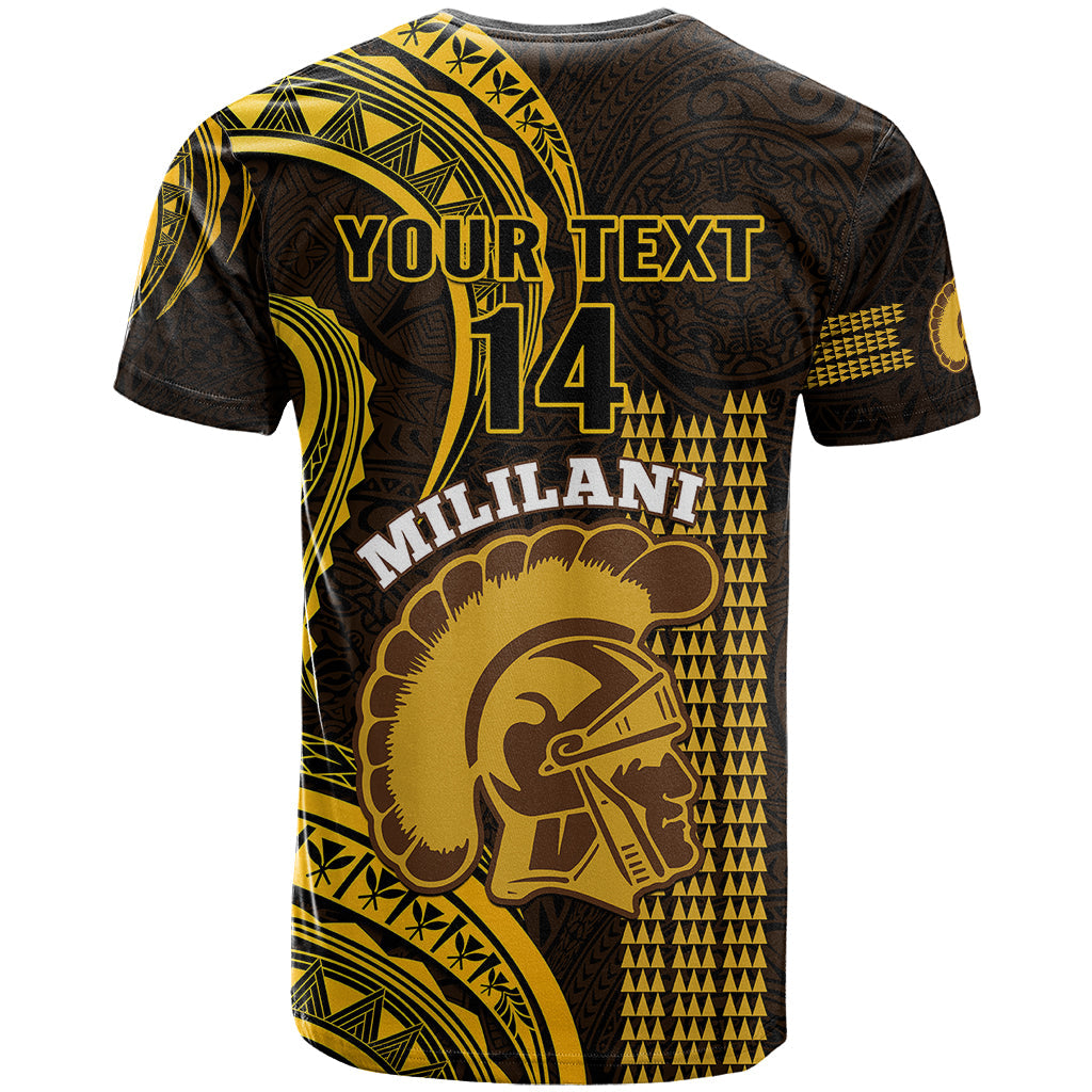 Personalised Hawaii Mililani High School T-Shirt Polynesian Kakau Pattern Graphic Tee