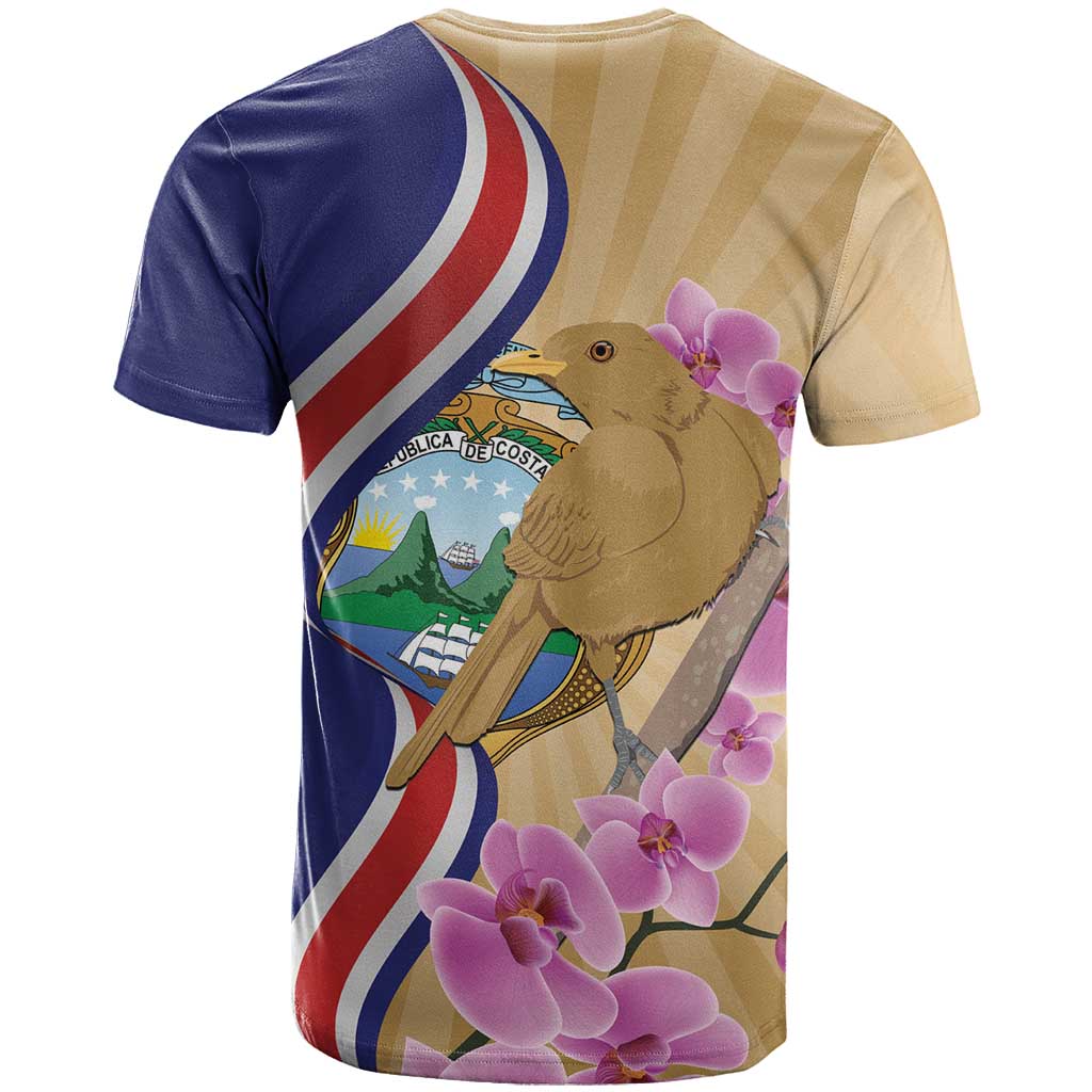 Costa Rica Independence Day T-Shirt 506 Proud Yiguirro With Orchid Graphic Tee