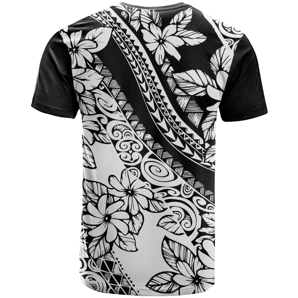 Polynesia T-Shirt Polynesian Tropical Flowers Black Pastel Vibes Graphic Tee