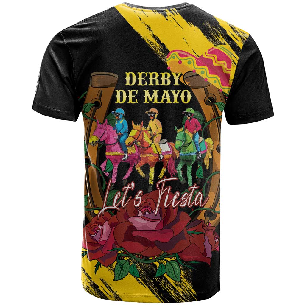Derby De Mayo 2025 T-Shirt Pinata Horse Racing Let's Fiesta Graphic Tee
