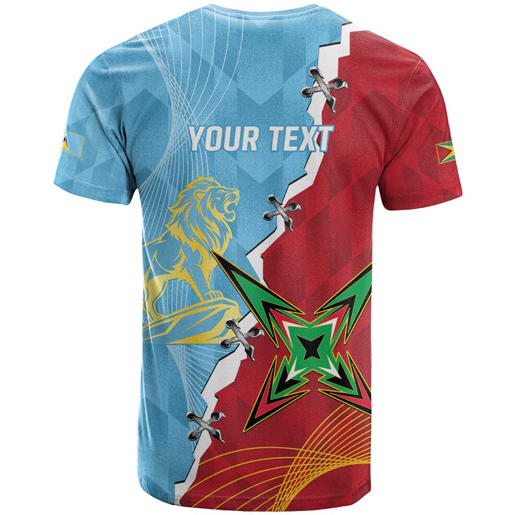 Saint Lucia and Guyana Cricket Personalized T-Shirt Kings Amazon Warriors Together Graphic Tee