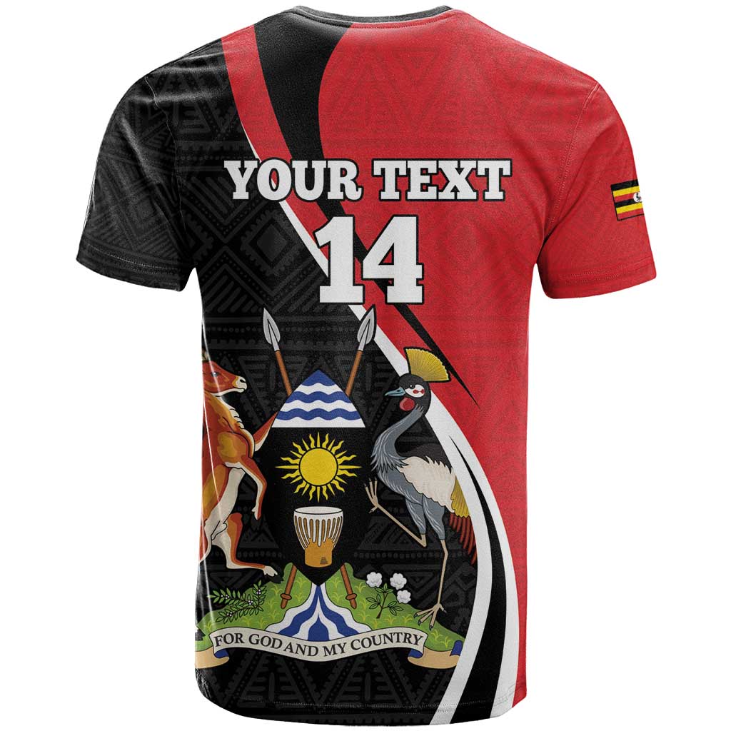 Uganda Rugby Custom T-Shirt Go Cranes - African Pattern Graphic Tee