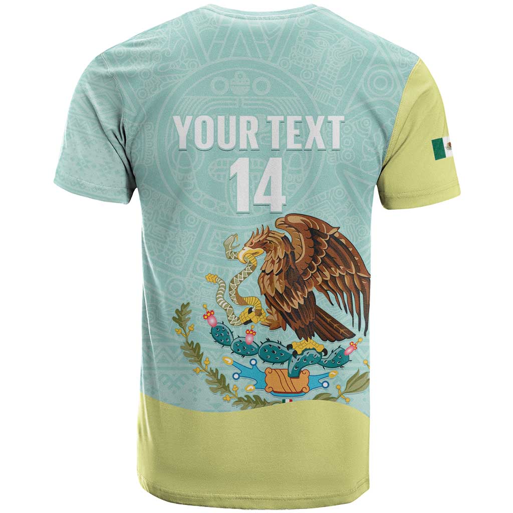 Custom Mexico Football T-Shirt Tu Puedes El Tricolor Cyan Graphic Tee