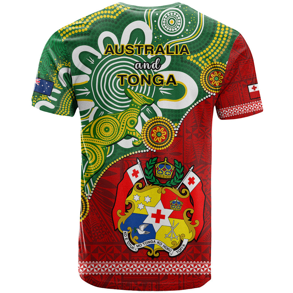 Australia And Tonga T-Shirt Aboriginal Mix Tongan Ngatu Unique Style Graphic Tee