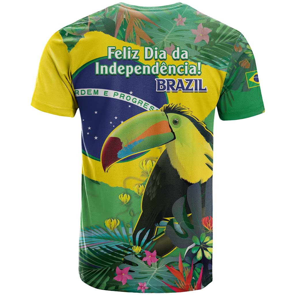 Feliz Dia Da Indepencencia Brazil T-Shirt Brasil Toucan Tropical Vibes Graphic Tee