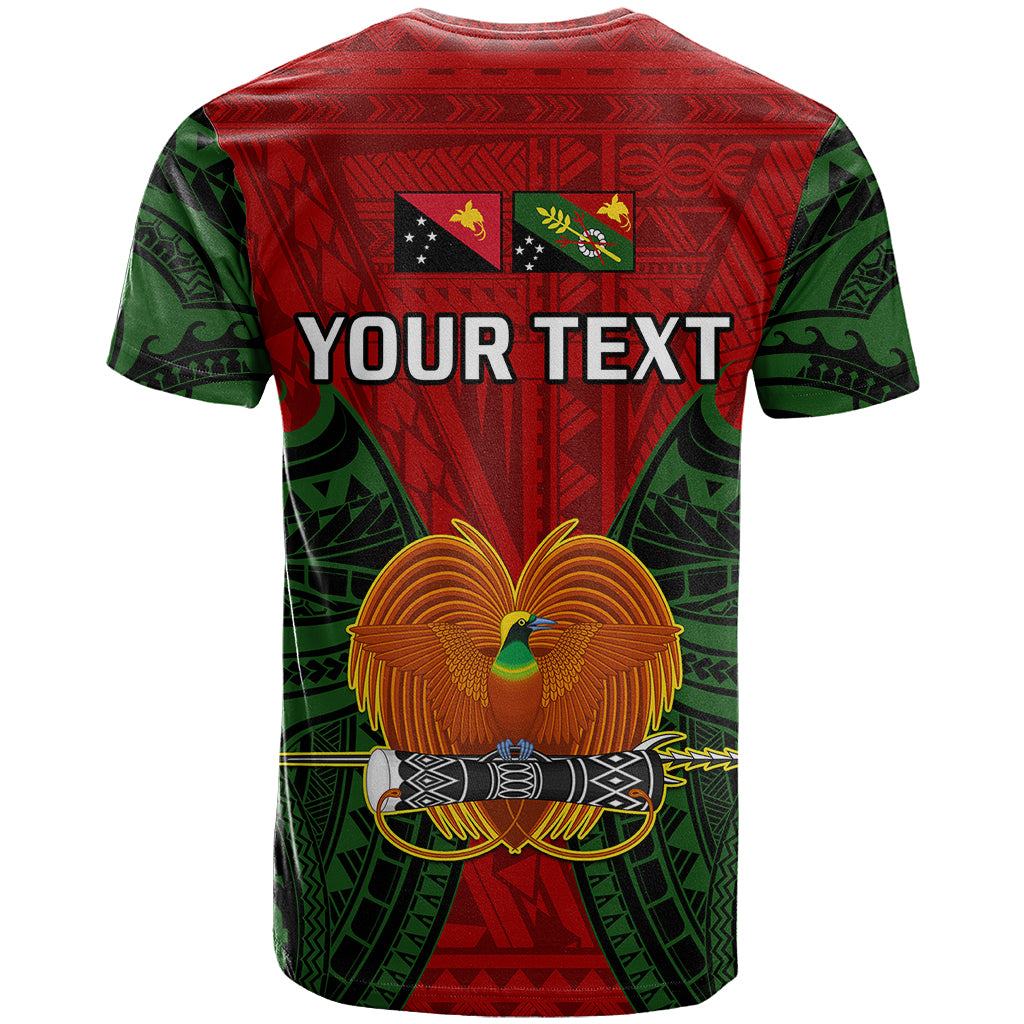Custom Papua New Guinea T-Shirt Chimbu Province Mix Coat Of Arms Polynesian Art Graphic Tee