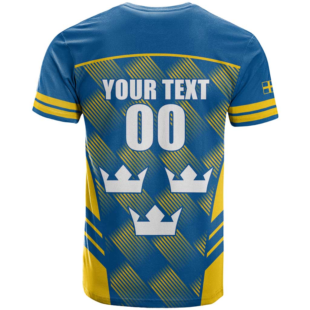 Sweden Hockey Custom T-Shirt Tre Kronor Swedish Moose Mascot Graphic Tee