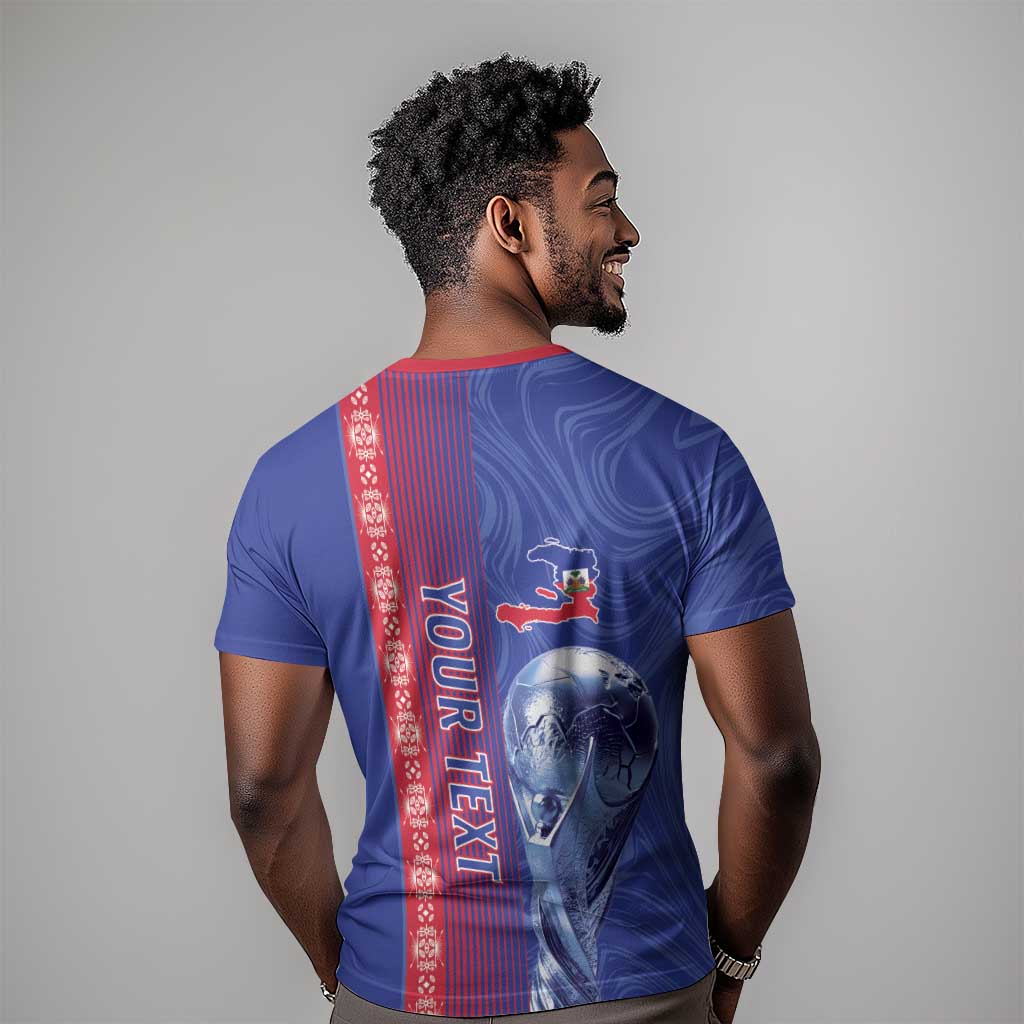 Custom Afro-Haiti Football T-Shirt 2026 Grenadye Alaso Blue Version Graphic Tee