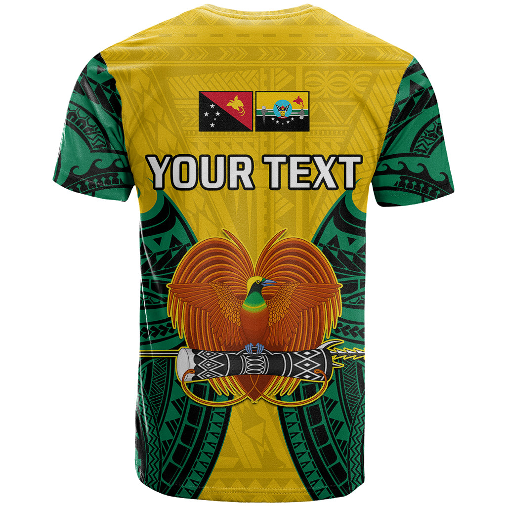 Custom Papua New Guinea T-Shirt Hela Province Mix Coat Of Arms Polynesian Art Graphic Tee