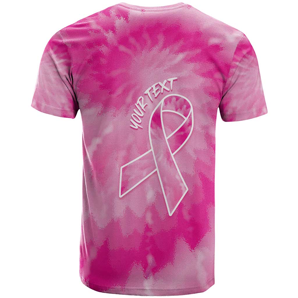 Personalized Breast Cancer Awareness T-Shirt Think Pink Tie Dye Ribbon Graphic Tee