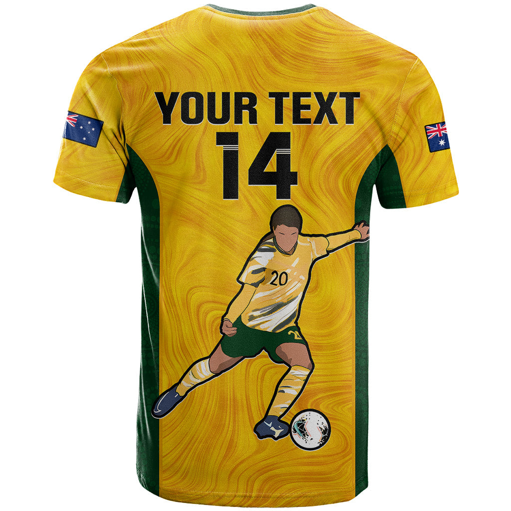 Custom Australia Soccer T-Shirt Sam Kerr Matildas Proud World Cup Yellow Graphic Tee