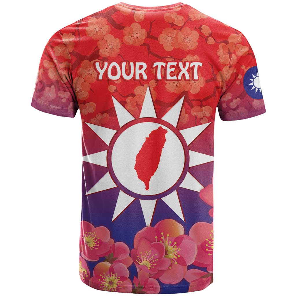Personalised Taiwan T-Shirt Taiwanese Map Mix Prunus Mume Blossoms Graphic Tee