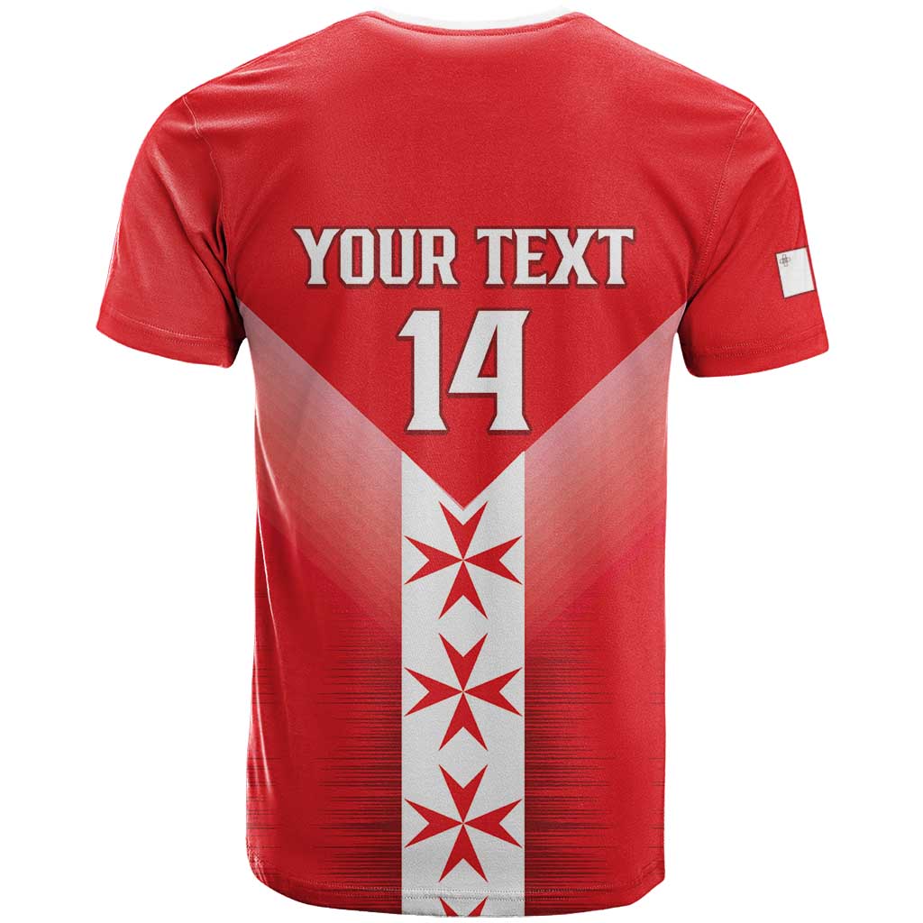 Custom Malta Football T-Shirt Maltese Cross Sporty Style Graphic Tee
