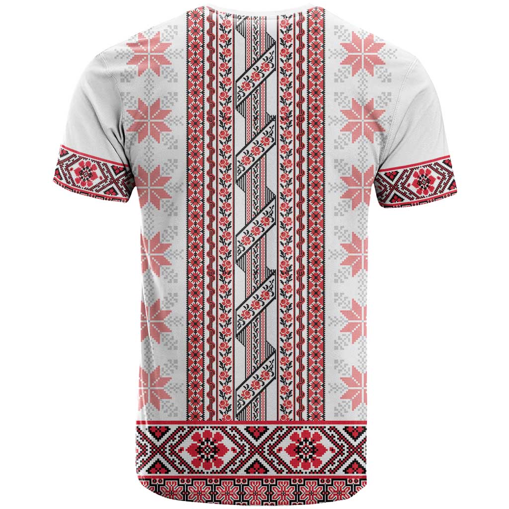Ukraine T-Shirt Traditional Braided Rope Belt Red Folk Pattern Graphic Tee