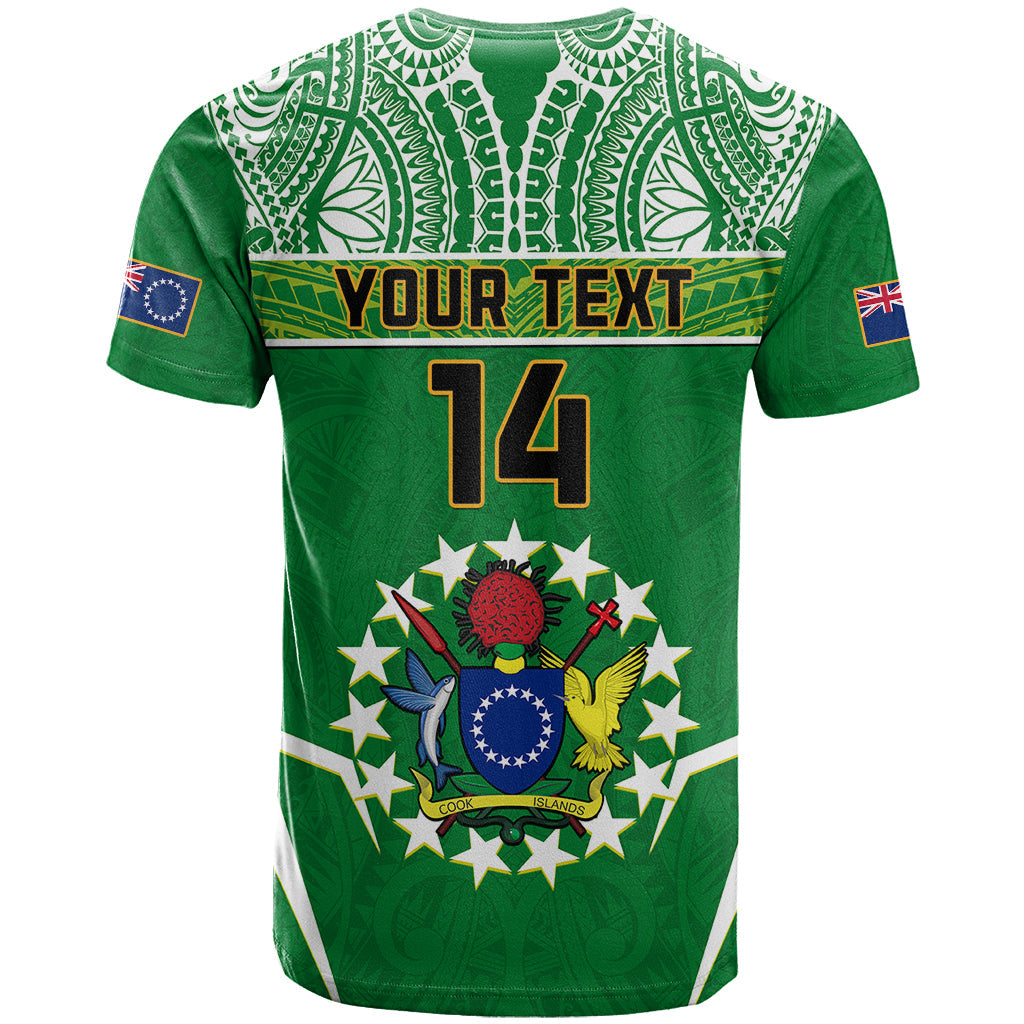 Personalised Cook Islands Football T-Shirt Go Kuki Airani Polynesian Sporty Style Graphic Tee