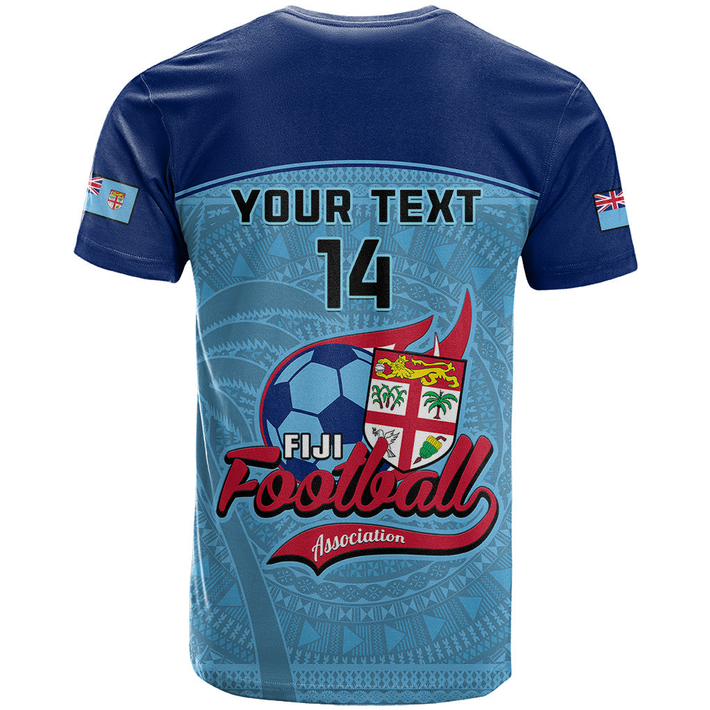 Personalised Fiji Football T-Shirt Fijian Tapa Pattern Sporty Style Graphic Tee