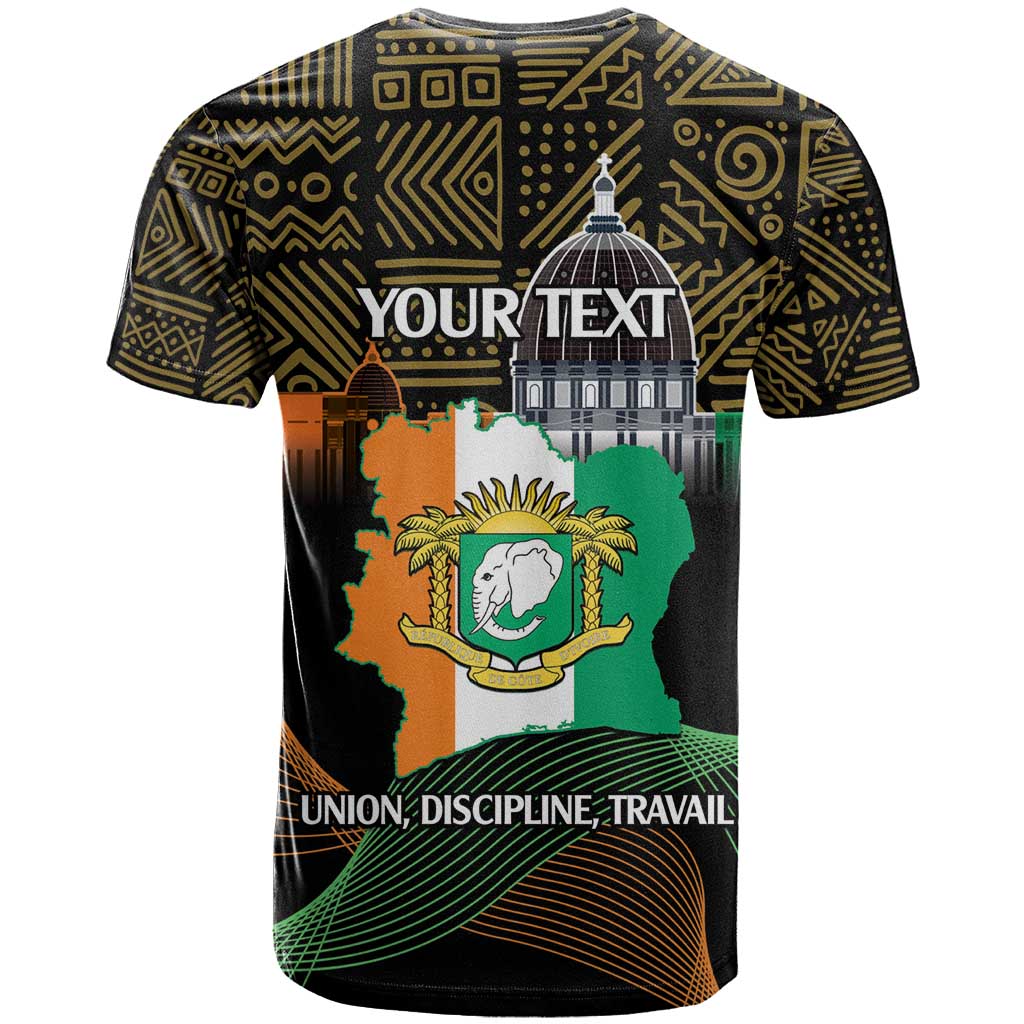 Personalized Cote dIvoire Independence Day T-Shirt Ivory Coast Elephant African Pattern Graphic Tee