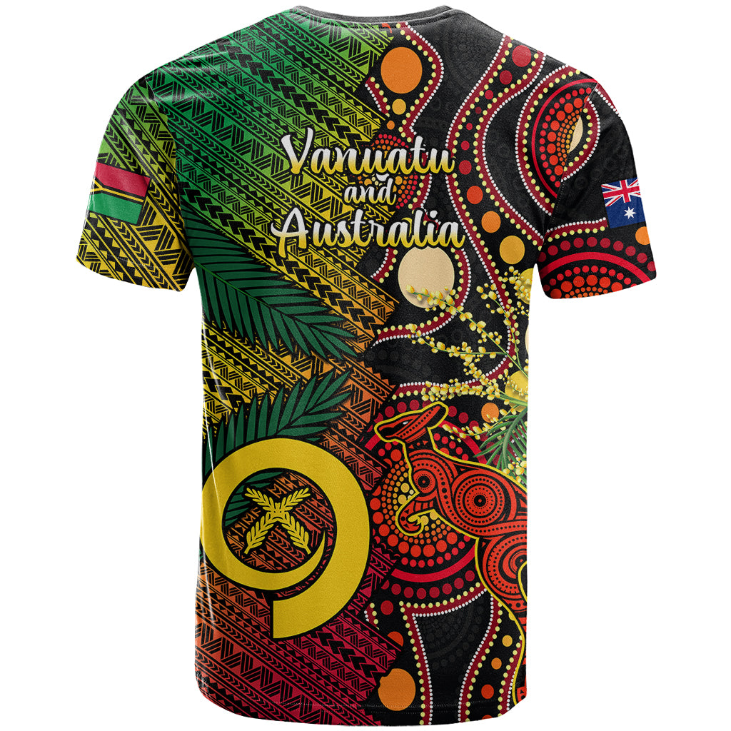Vanuatu and Australia T-Shirt Vanuatuan Polynesian Mix Aussie Aboriginal Art Graphic Tee