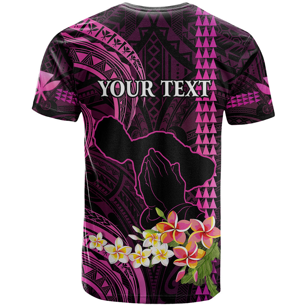 Personalised Hawaii T-Shirt Pray For Maui Hawaiian Plumeria Be Strong Pink Verison Graphic Tee