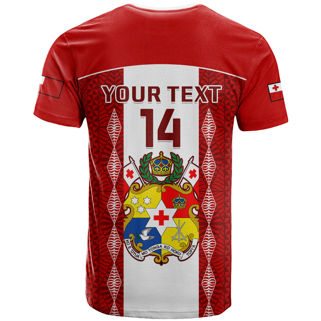Personalised Tonga Football T-Shirt Tongan Ngatu Pattern Sporty Style Graphic Tee