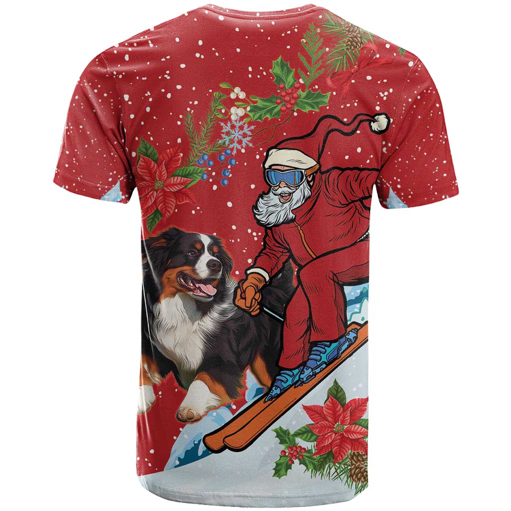 Switzerland Christmas T-Shirt Greater Swiss Mountain Dog Santa - Merry Xmas Graphic Tee