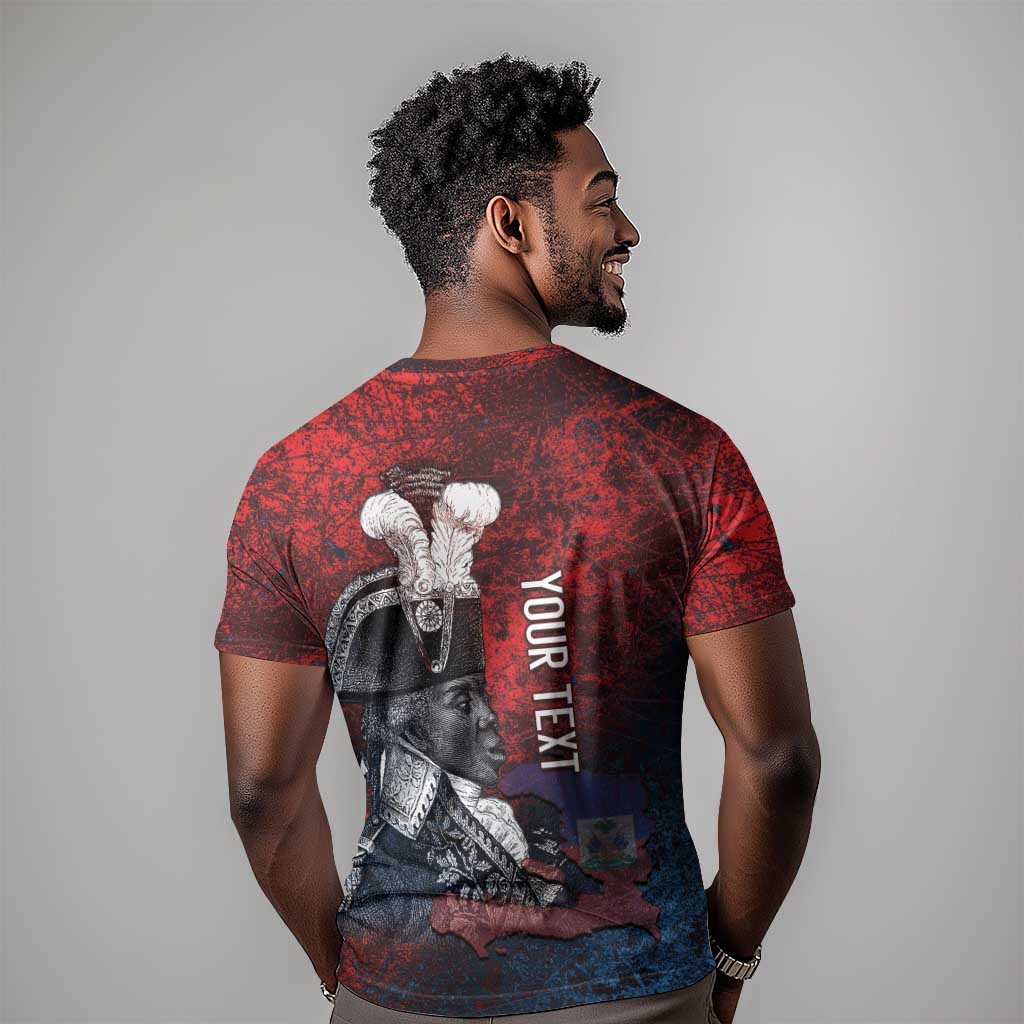 Personalized Toussaint Louverture Afro Haiti T-Shirt Haitian Father Grunge Style Graphic Tee