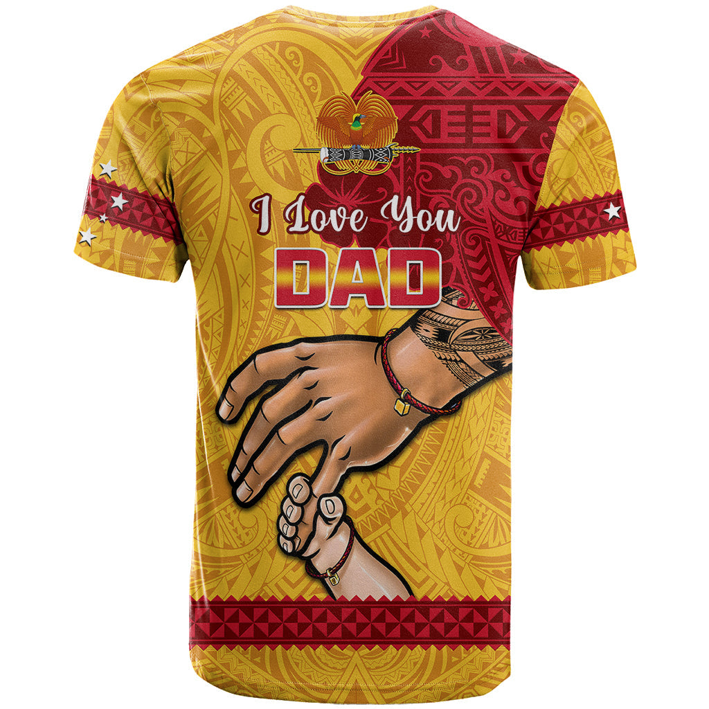Polynesian Pride Father Day Papua New Guinea T-Shirt PNG I Love You Dad Yellow Version Graphic Tee