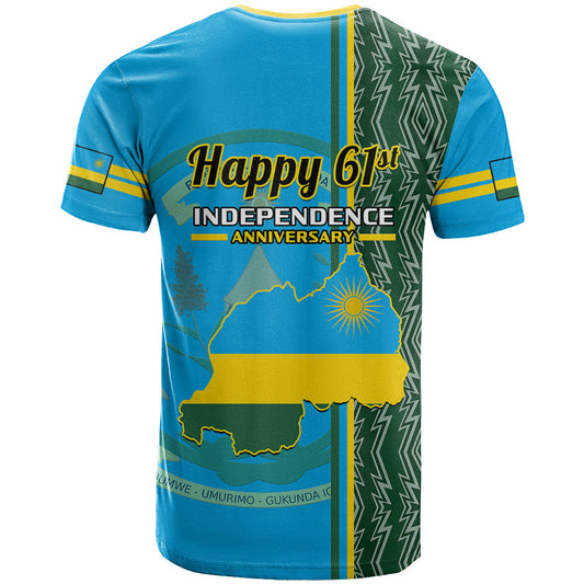 1 July Independence Day Rwanda T-Shirt African Imigongo Happy 61st Anniversary Graphic Tee