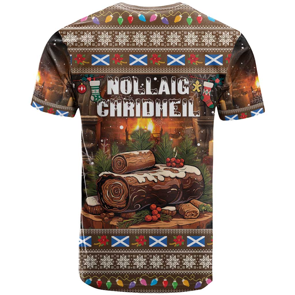 Scotland Christmas T-Shirt Merry Yule Log Graphic Tee