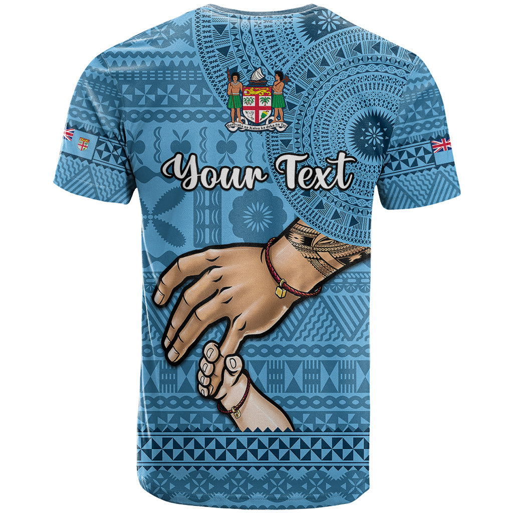 Personalised Father Day Fiji T-Shirt I Love You Dad Fijian Tapa Pattern Graphic Tee