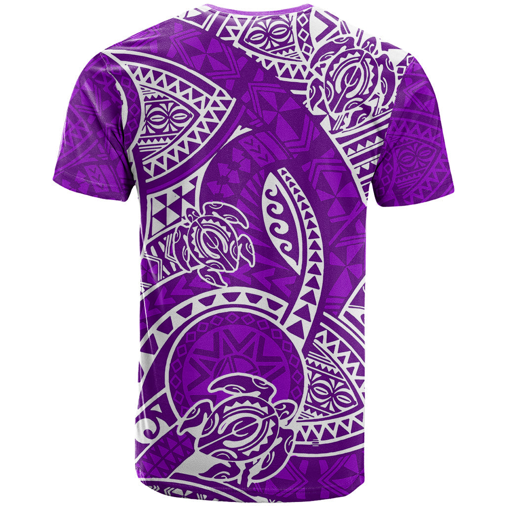 Polynesian Pride Hawaii T-Shirt Hawaiian Tribal Honu Purple Version Graphic Tee
