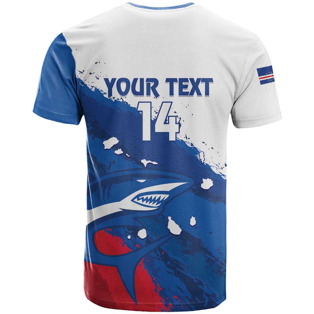 Cape Verde Football Custom T-Shirt Tubaroes Azuis Glory World Cup Graphic Tee
