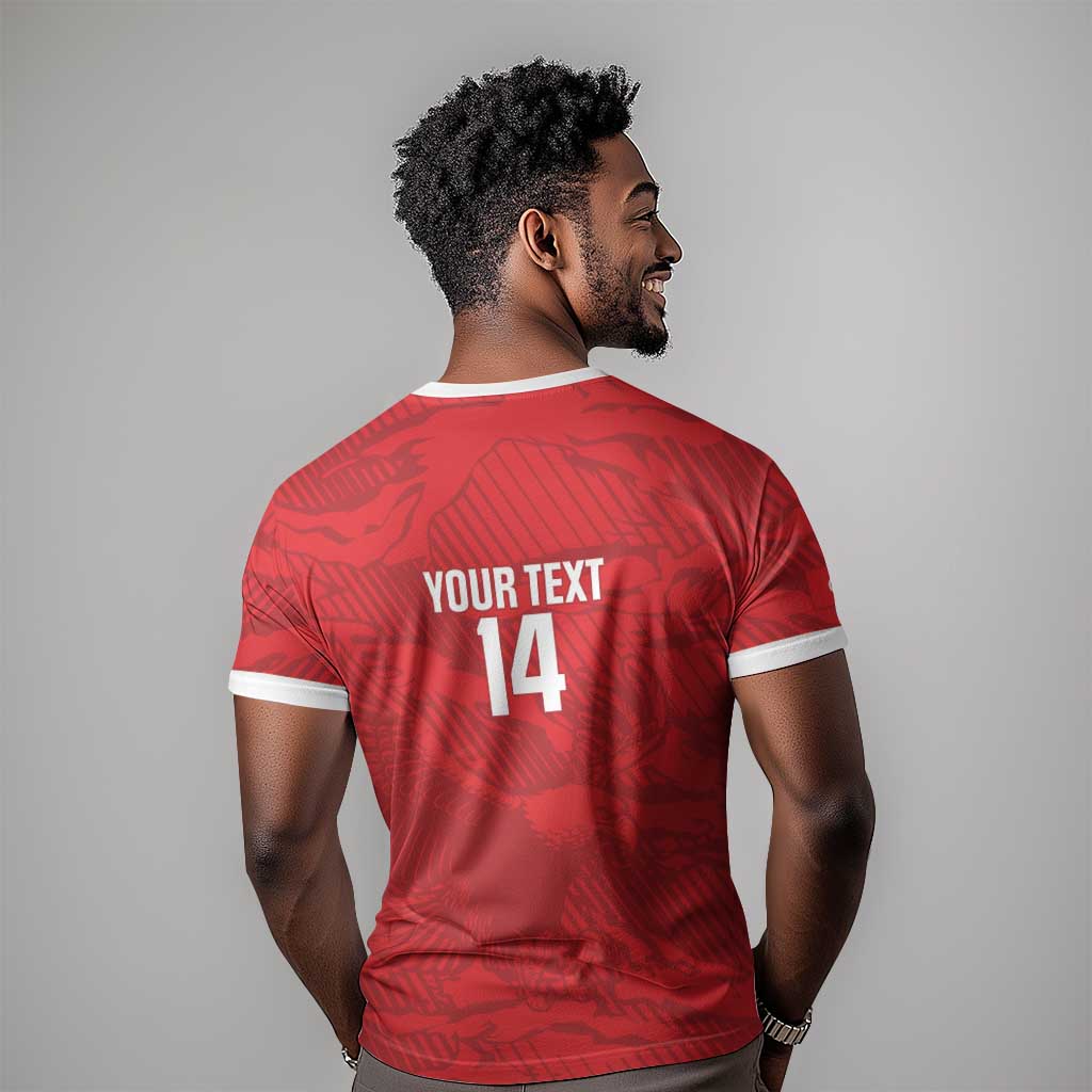 Custom Tunisia Football T-Shirt 2026 Eagles of Carthage Red Grunge Graphic Tee