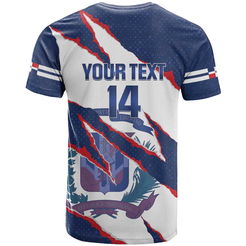 Custom Dominican Republic Football T-Shirt Los Quisqueyanos Crack Style Graphic Tee