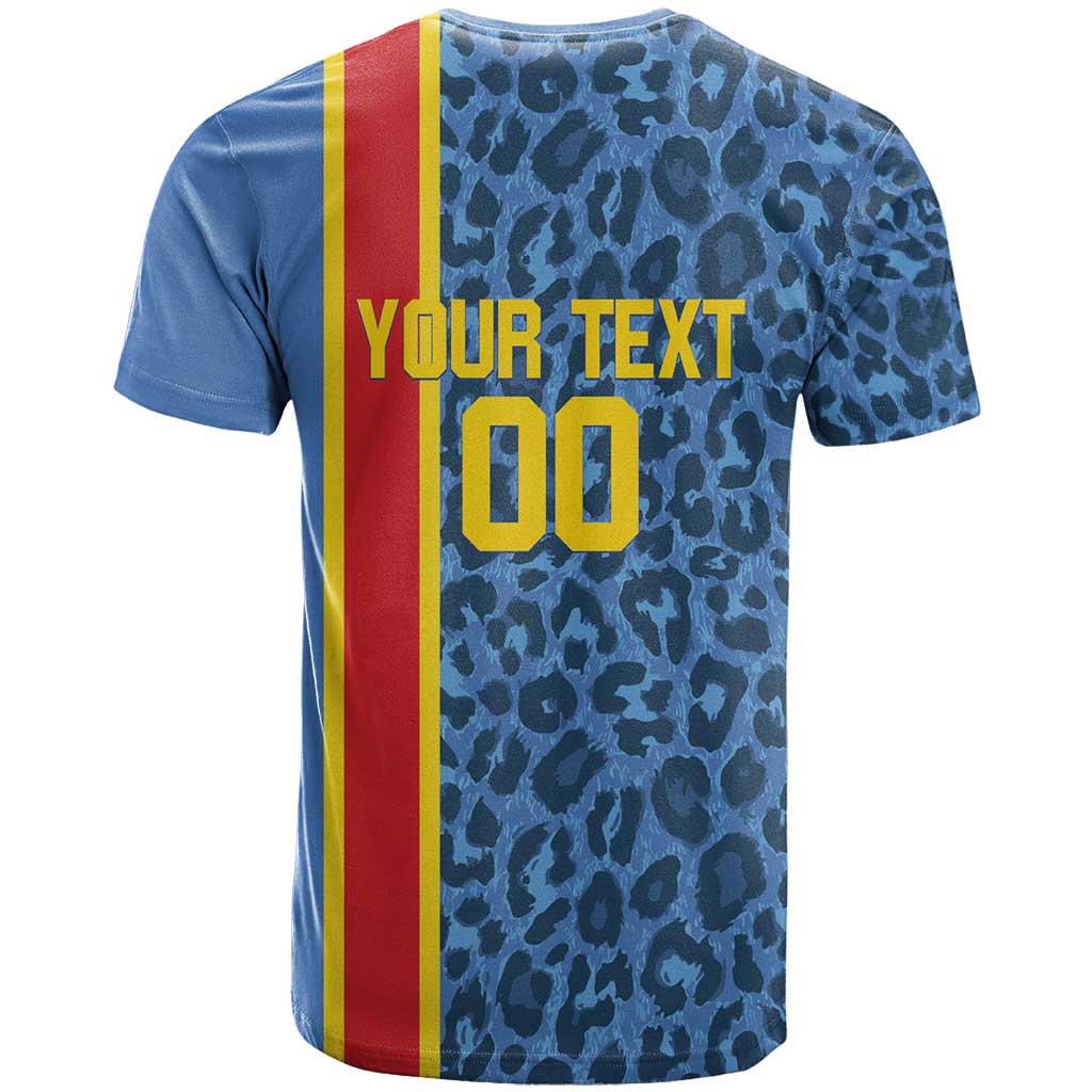 DR Congo Basketball Custom T-Shirt Come On Leopards Skin Pattern Graphic Tee