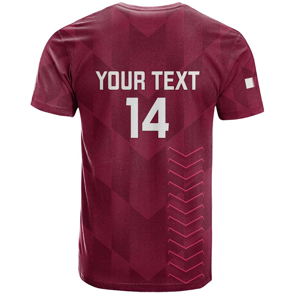 Custom Qatar Cricket T-Shirt Go Champions Qataris Flag Style Graphic Tee
