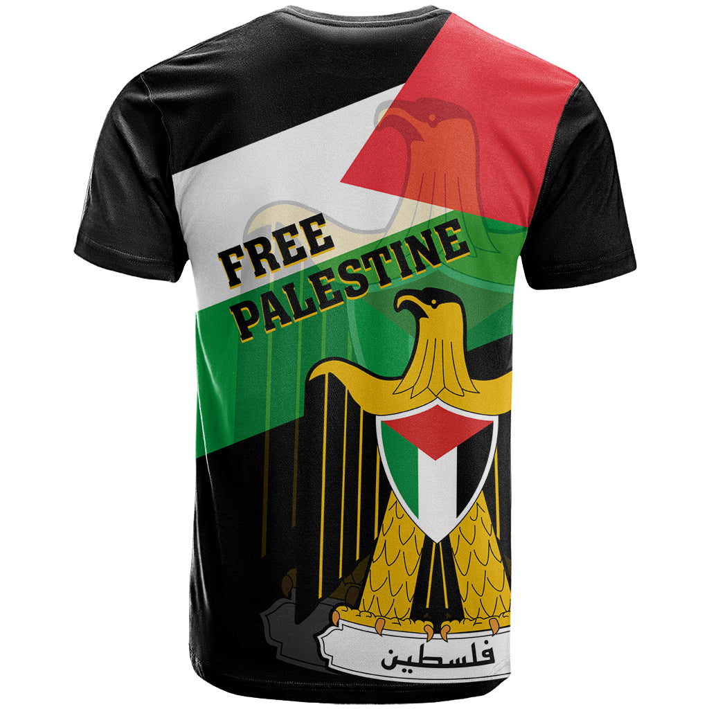 Free Palestine T-Shirt Coat Of Arms Mix Flag Style Graphic Tee
