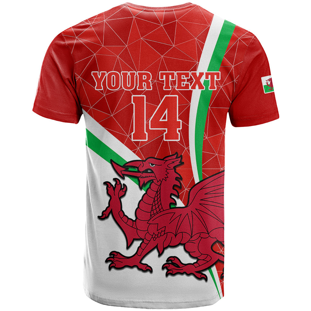 Custom Wales Rugby T-Shirt World Cup Cymru Curve Style Graphic Tee
