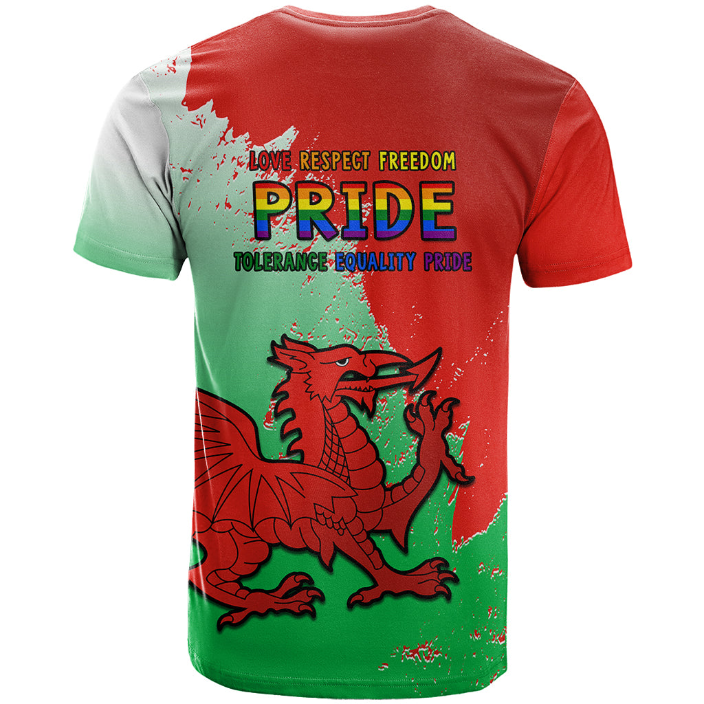 Pride Cymru T-Shirt Wales LGBT With Welsh Red Dragon Graphic Tee