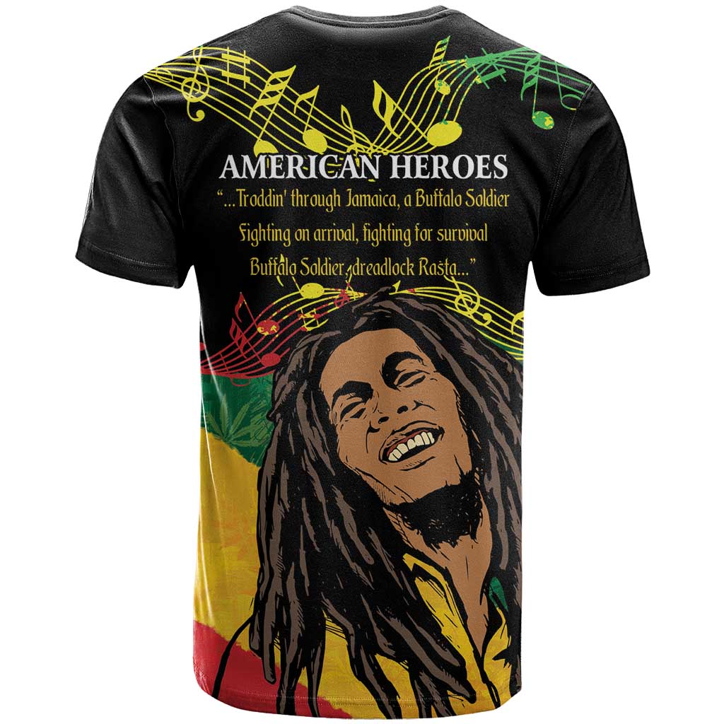 Legend Bob Buffalo Soldier T-Shirt American Heroes Reggae Style Graphic Tee
