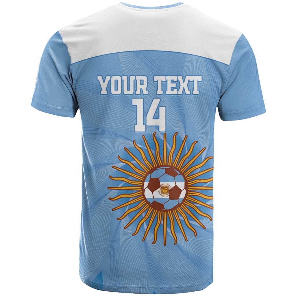 Custom Argentina Football T-Shirt Vamos La Albiceleste Blue Version Graphic Tee