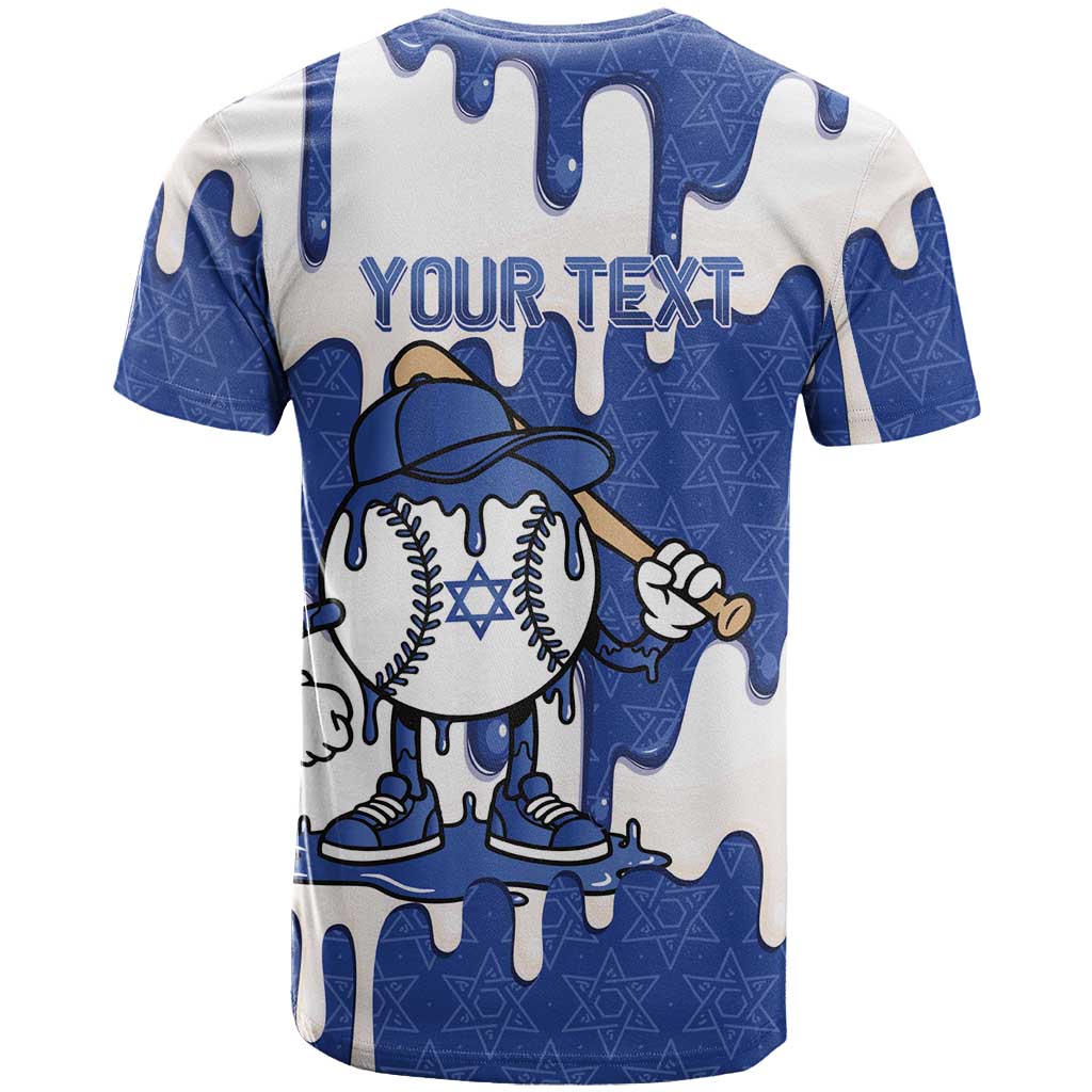 Israel 2026 Baseball Personalised T-Shirt Star of David Pattern Drip Style Graphic Tee