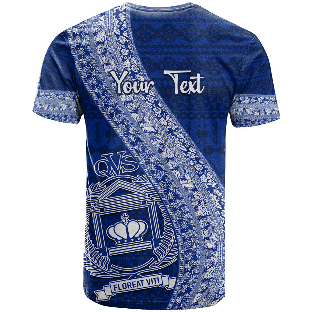 Personalised Fiji Queen Victoria School T-Shirt Fijian Tapa Pattern Graphic Tee
