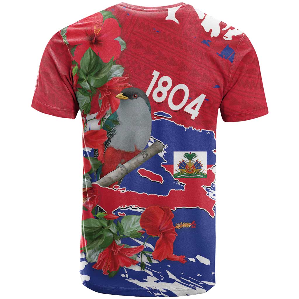 Haiti Independence Day T-Shirt 1804 Proud Ayiti Map Hispaniolan Trogon Graphic Tee