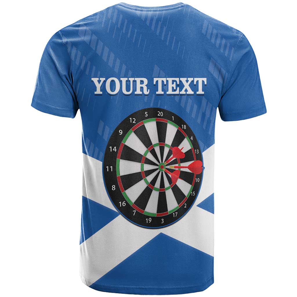 Personalised Scotland Darts T-Shirt Scottish Thistle - Flag Style Graphic Tee